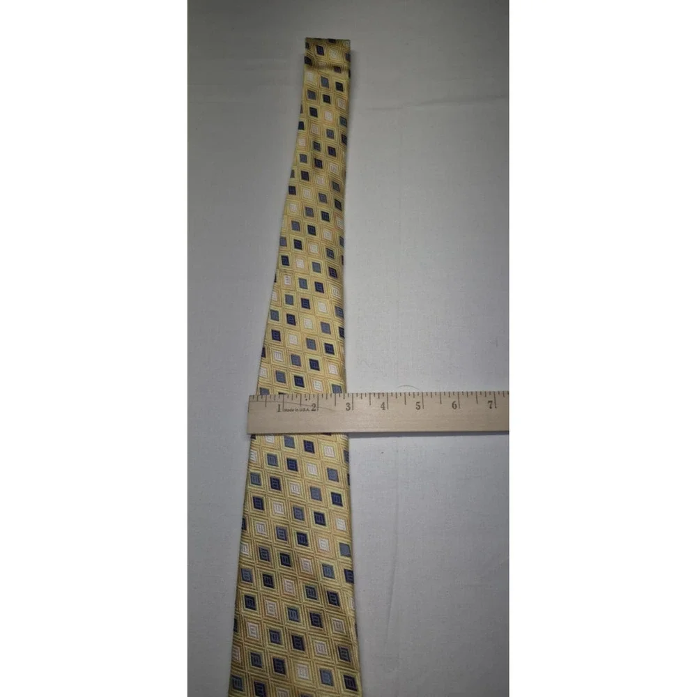 John W. Nordstrom Jacquard 100% Silk Tie Textured Gold Blue Executive Boardroom‎